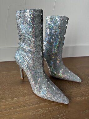 Stuart Weitzman Stuart 100 Sequin Bootie Size 7